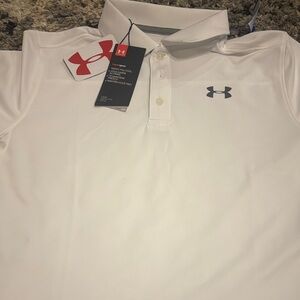Under Armour Classic White Polo with Black Logo